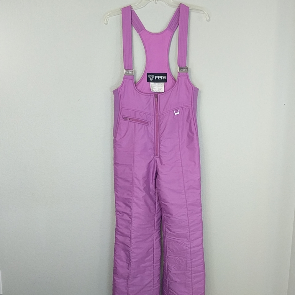 [Fera] Fuchsia Pink Snow Bib Overalls Ski Pants